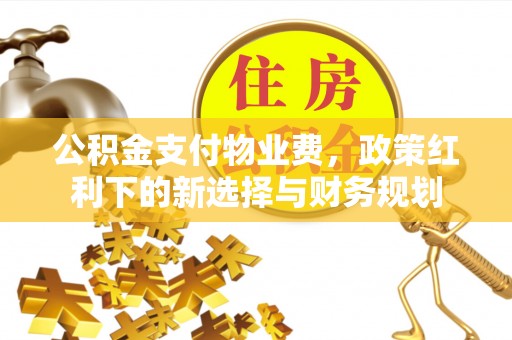 威海公积金支付物业费，政策红利下的新选择与财务规划